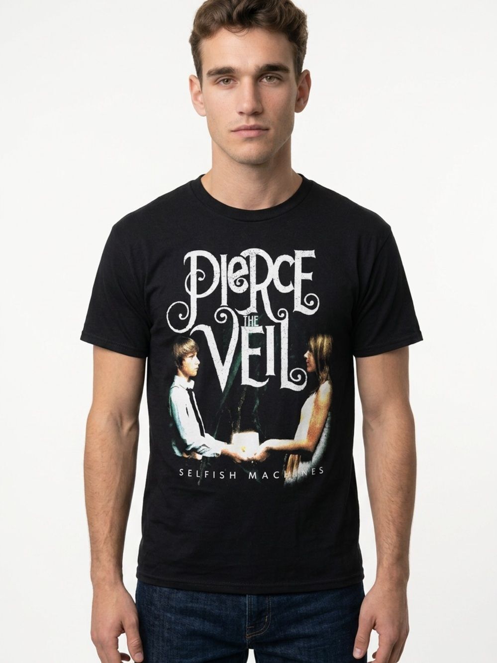 PIERCE THE VEIL | Black Graphic Band Tee Selfish Machines Unisex Size Large